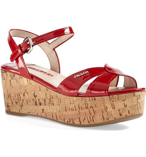 quarter strap platform sandal prada|prada platform heels.